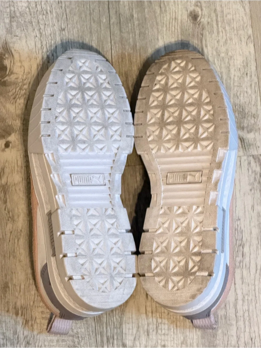 Puma Mayze Platform Sneakers White & Blush Pink Suede | Women’s US 10 (EU 41)